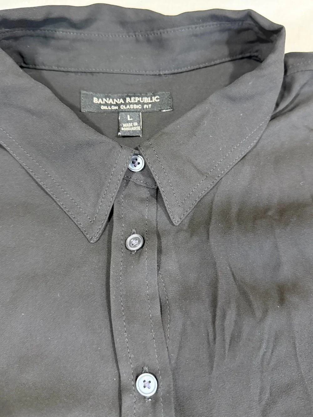 Banana Republic Dillon Classic Fit Top Women’s Large Black L/Sleeve Button Down